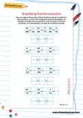 Simplifying fractions practice worksheet
