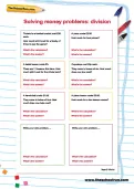 Solving money problems: Addition worksheet