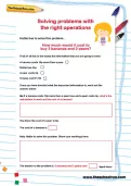 Solving problems with the right operations worksheet