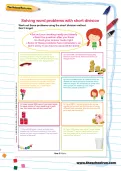 Solving word problems with short division worksheet