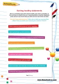 Sorting healthy statements worksheet
