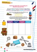 Sorting materials according to material properties worksheet