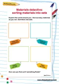 Sorting materials into sets activity
