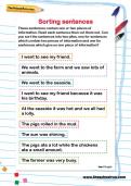 Sorting sentences worksheet