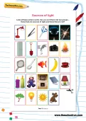 Sources of light worksheet