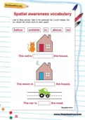 Spatial awareness vocabulary worksheet