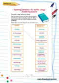 Spelling patterns: the suffix -ology matching puzzle