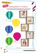 Spelling patterns: ‘air’ balloons worksheet