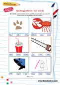 Spelling patterns: ‘aw’ words worksheet
