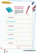 Spelling patterns: the prefix auto-