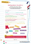 Spelling patterns: the prefix re- worksheet