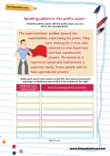 Spelling patterns: the prefix super- worksheet