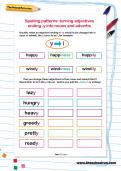 Spelling patterns: turning adjectives ending -y into nouns and adverbs