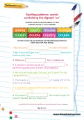 Spelling patterns worksheet: words containing the digraph ‘ou’