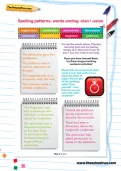 Spelling patterns worksheet: words ending -cian / -ssion