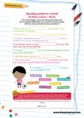 Spelling patterns: words ending -cious / -tious football worksheet