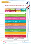 Spelling patterns worksheet: words ending -el and -al