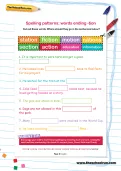 Spelling patterns worksheet: words ending -tion