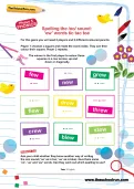Spelling the /oo/ sound: ‘ew’ words tic tac toe