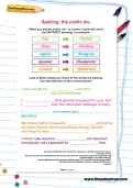 Spelling patterns: the prefix dis- worksheet