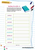Spelling patterns: the suffix -al