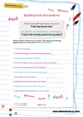 Spotting facts and opinions worksheet