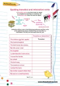 Spotting transitive and intransitive verbs worksheet