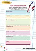 Story writing planning cards worksheet