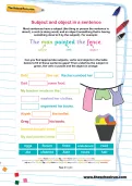 Subject and object in a sentence worksheet