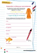 Subjunctive: writing your own sentences worksheet