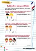 Subtraction story problems worksheet