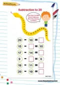 Subtraction to 20 worksheet