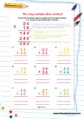 The long multiplication method worksheet