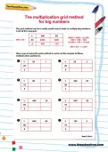 The multiplication grid method for big numbers worksheet