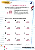 The short division method worksheet