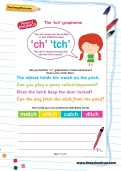 The ‘tch’ grapheme worksheet
