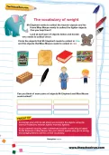 The vocabulary of weight worksheet