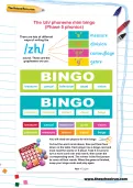 The /zh/ phoneme mini bingo (Phase 5 phonics) worksheet