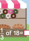 Find a third of a set of objects using division tutorial