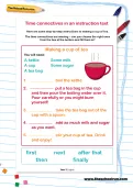 Time connectives in an instruction text worksheet