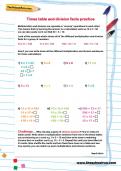 Times table and division facts practice worksheet