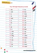 First 100 high-frequency words
