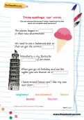 Tricky spellings: words containing 'our' worksheet
