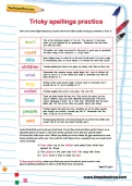 Tricky spellings practice worksheet