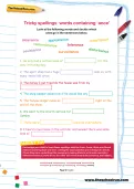 Tricky spellings worksheet: words containing ance