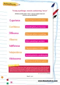 Tricky spelling words containing 'ence' worksheet