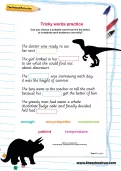 Tricky words practice worksheet