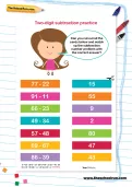 Two-digit subtraction practice activity