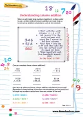 Understanding column addition worksheet