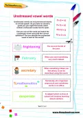 Unstressed vowel words worksheet